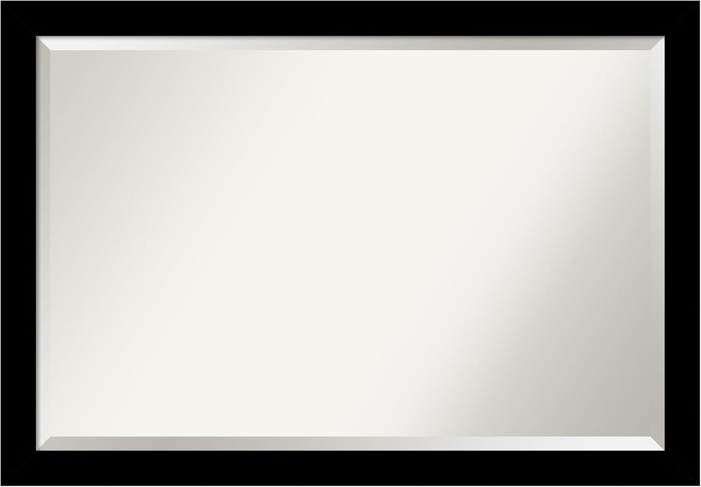 Amanti Art Black Bathroom Mirror for Over Sink, 28x40 Brushed Black Rectangle Vanity Mirror, Large Modern Contemporary Frame, Hangs Horizonally and Vertically, Bathroom Wall Decor, Beveled Edge