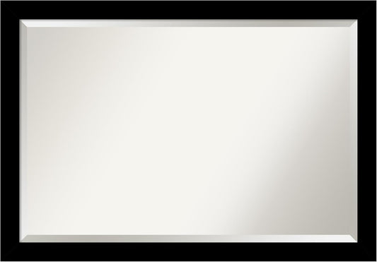 Amanti Art Black Bathroom Mirror for Over Sink, 28x40 Brushed Black Rectangle Vanity Mirror, Large Modern Contemporary Frame, Hangs Horizonally and Vertically, Bathroom Wall Decor, Beveled Edge