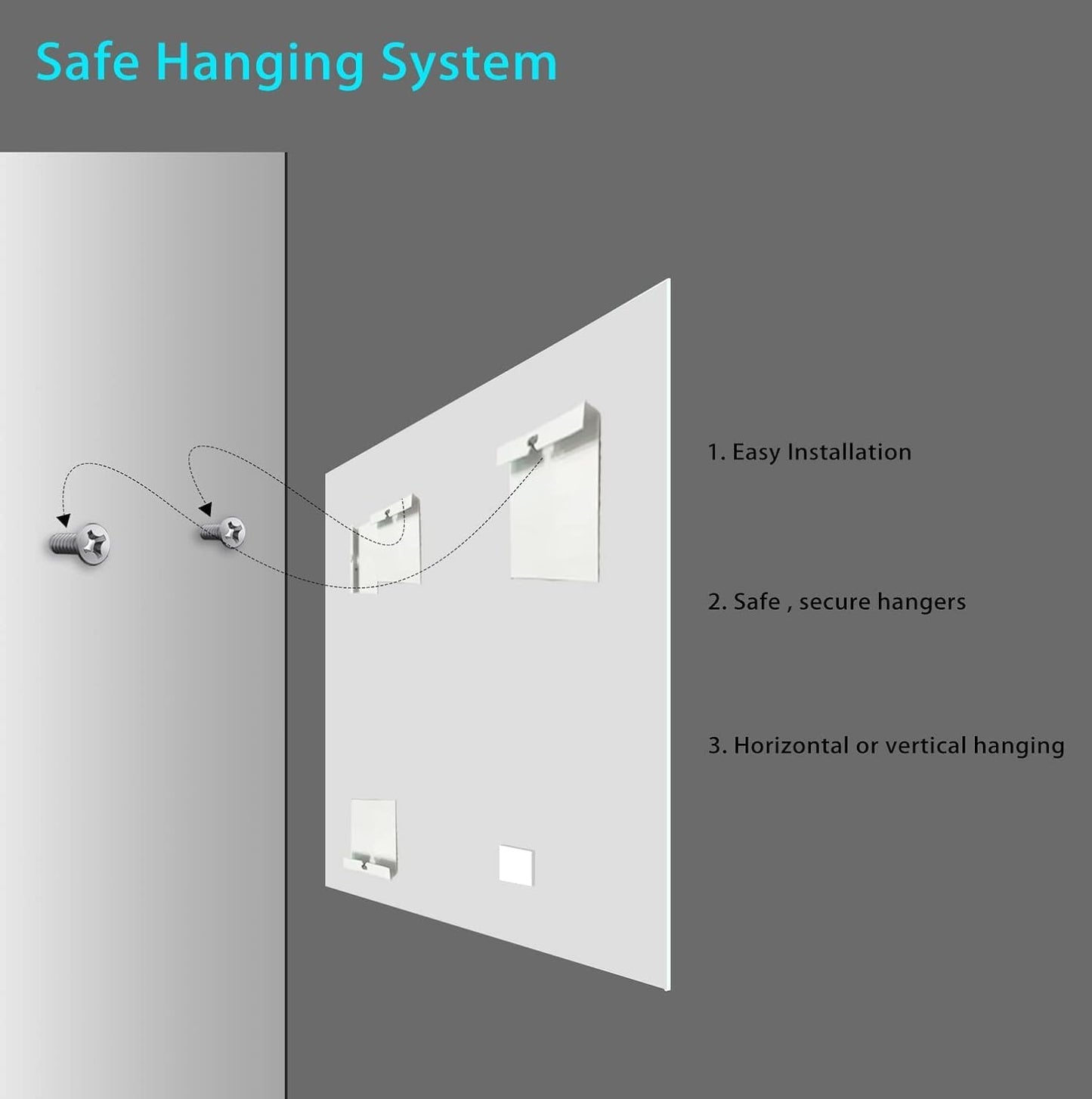 Frameless Beveled Edge Bathroom Mirror 36x72 Inch Rectangle Wall Mirror Explosion Proof and Shatterproof Bathroom Vanity Mirror Wall Mounted Hang Firmly (Horizontal or Vertical)