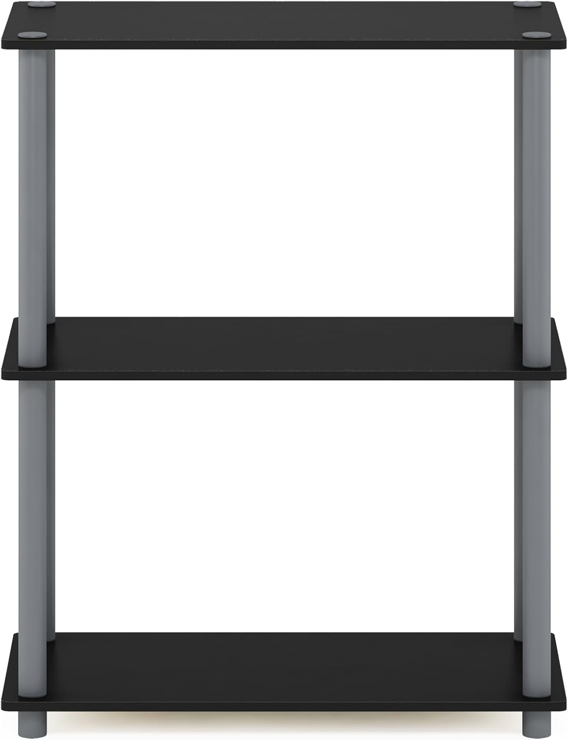 Furinno Turn-N-Tube Display Rack, 3-Tier Single, Black/Grey