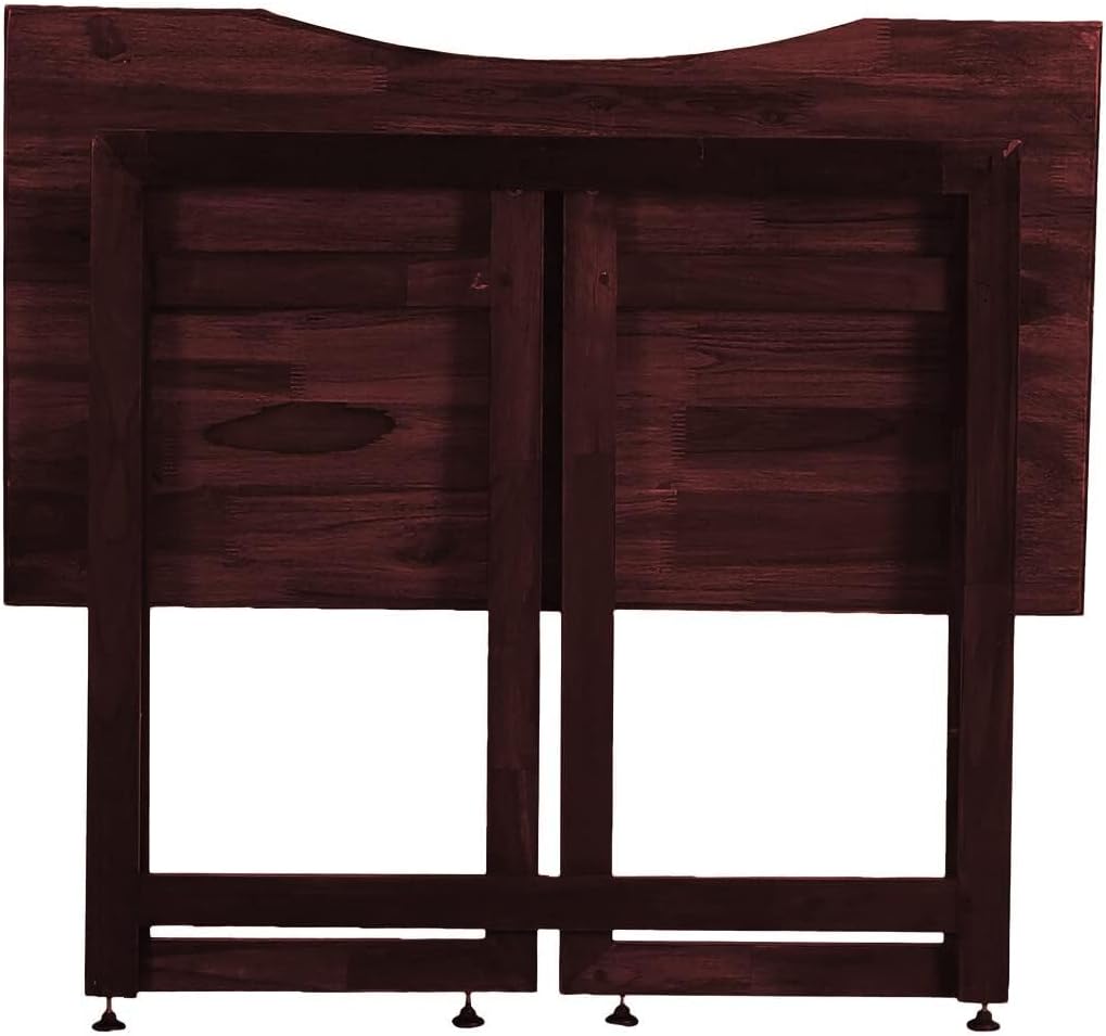 Dawn Riser Solid Wood Folding Table Desk, Writing, Laptop, PC, Space Saving, Easy Storage, Sleek Design, DIY Home Office Desk, Small Spaces Mahogany Color