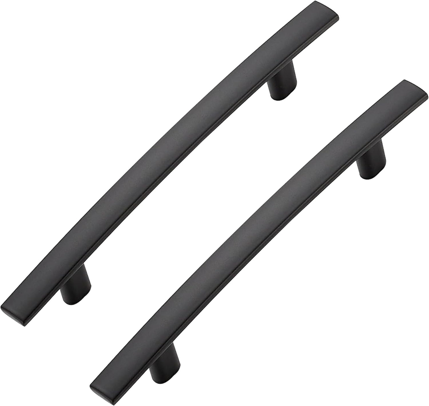 15 Pack Cabinet Handles 4" Hole Center - Curved Cabinet Pulls Black Drawer Pulls for Kitchen Cupboard Solid Hardware for Dresser Drawer Arch Hardware