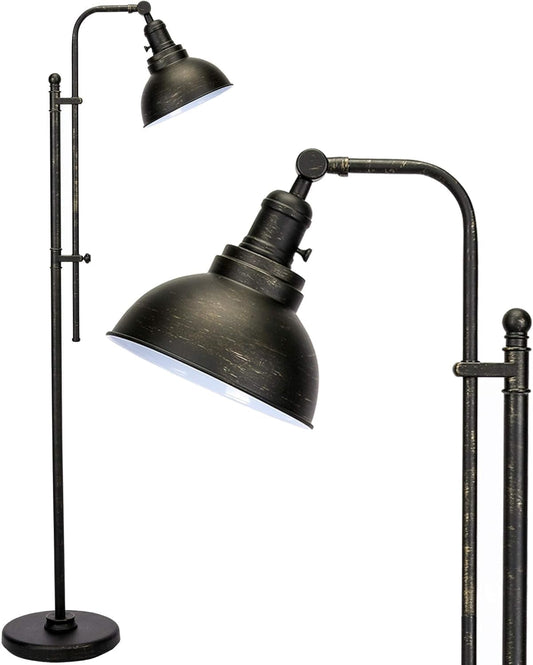 VONLUCE Floor Lamp for Living Room, 65'' Tall Industrial Floor Lamp, Adjustable Height & Head Vintage Metal Standing Reading Pole Lamp for Bedroom, Office, Farmhouse