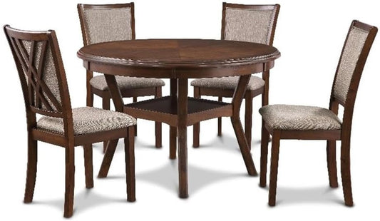 New Classic Furniture Amy Dining Set, Brown Cherry