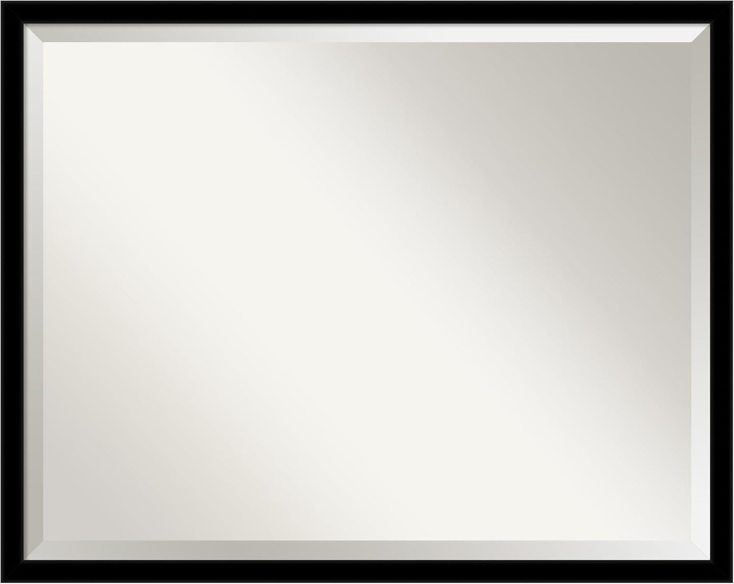 Amanti Art Black Bathroom Mirror for Over Sink, 24x30 Jet Black Rectangle Vanity Mirror, Large Modern Contemporary Frame, Hangs Horizonally and Vertically, Bathroom Wall Decor, Beveled Edge