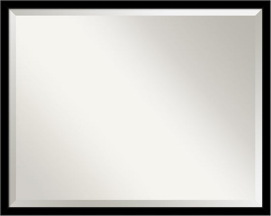 Amanti Art Black Bathroom Mirror for Over Sink, 24x30 Jet Black Rectangle Vanity Mirror, Large Modern Contemporary Frame, Hangs Horizonally and Vertically, Bathroom Wall Decor, Beveled Edge