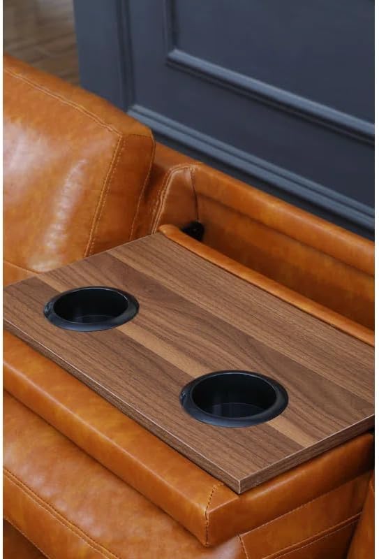 Ball & Cast 98" L Shaped Sectional Couch for Living Room with Chaise & Nailhead Trim,4 Seat Faux Leather Upholstered Modular Sectional Sofa Set 2 PCS W/Cup Holder & Coffee Table,for Home,Office,Ginger