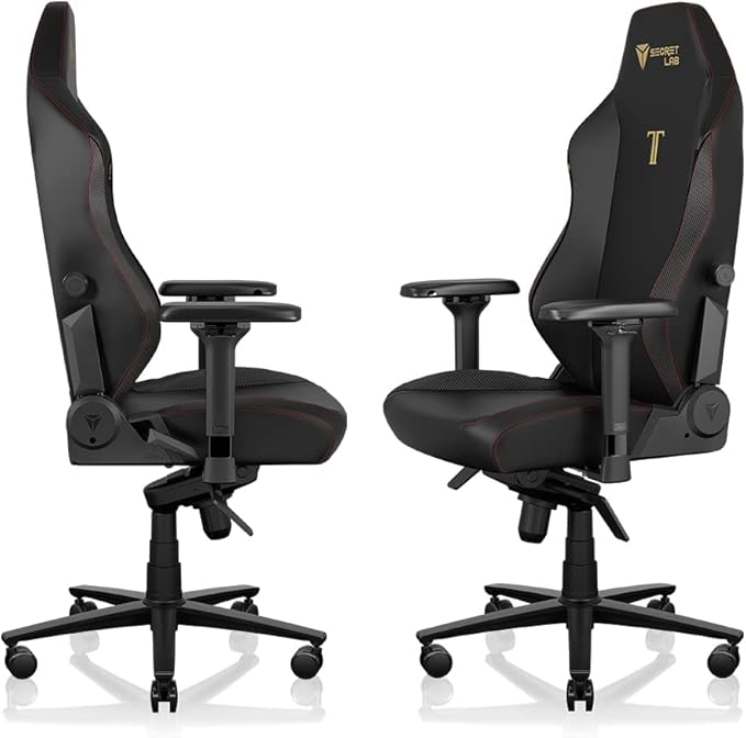 Secretlab Titan Evo Stealth Gaming Chair - Reclining - Ergonomic & Comfortable Computer Chair with 4D Armrests - Magnetic Head Pillow & 4-Way Lumbar Support - Small - Black - Leatherette