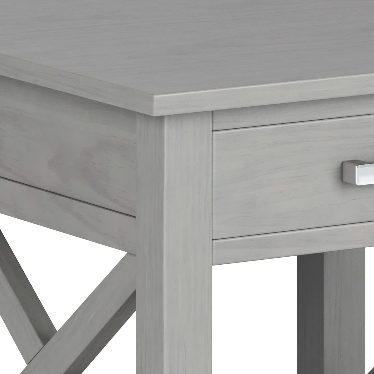 SIMPLIHOME Kitchener SOLID WOOD 21 Inch Wide Square Contemporary End Side Table in Fog Grey, For the Living Room and Bedroom