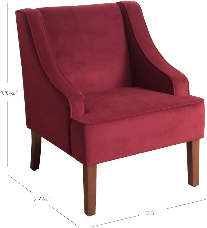 HomePop Swoop Arm Living-Room-Chairs, Dark Tan Velvet