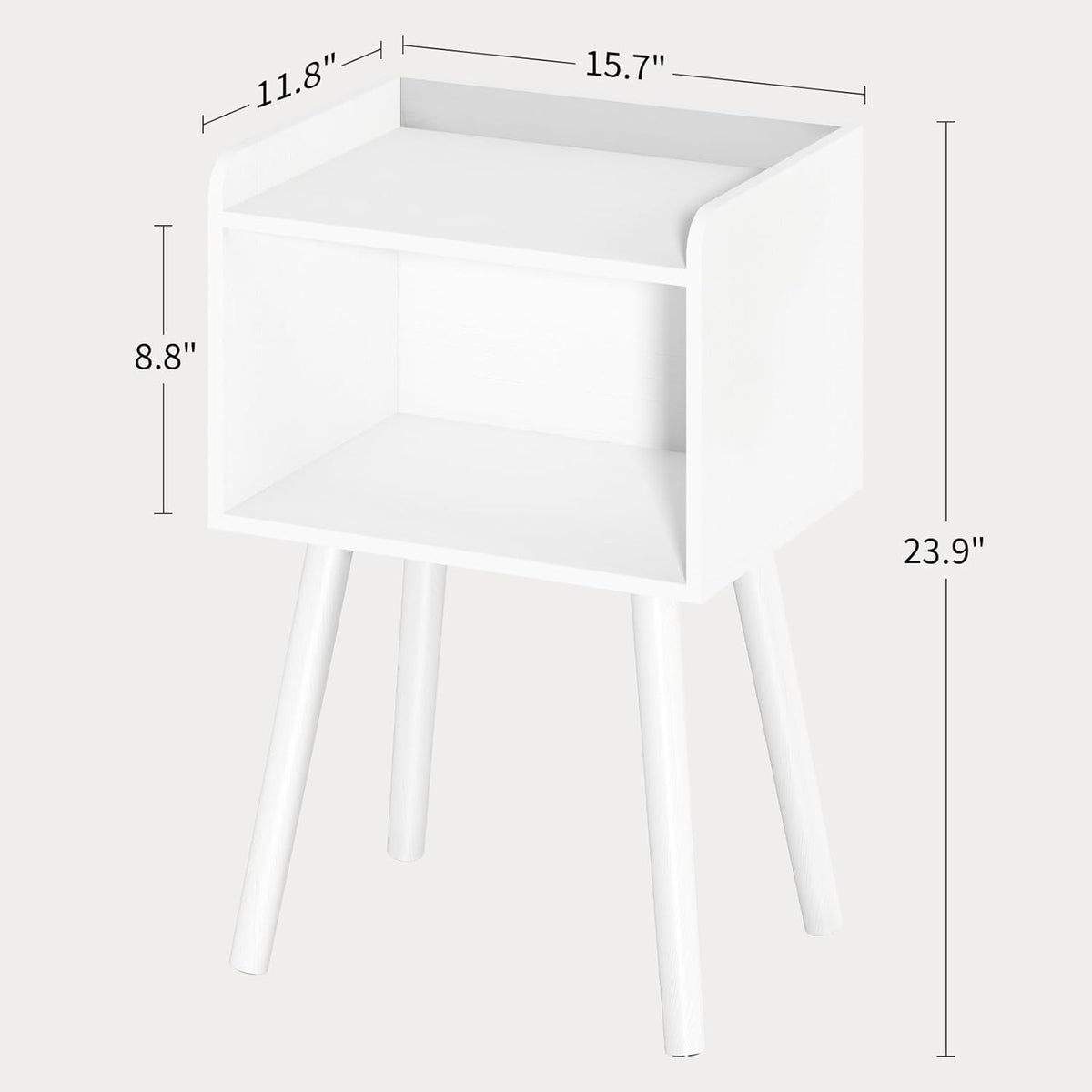 Yoobure Mid Century Modern Nightstand for Small Spaces - Small Side Table with Storage Shelf, Wood End Table Night Stand, Vintage End Tables Living Room, Minimalist Side Tables for Bedroom Dorm Office