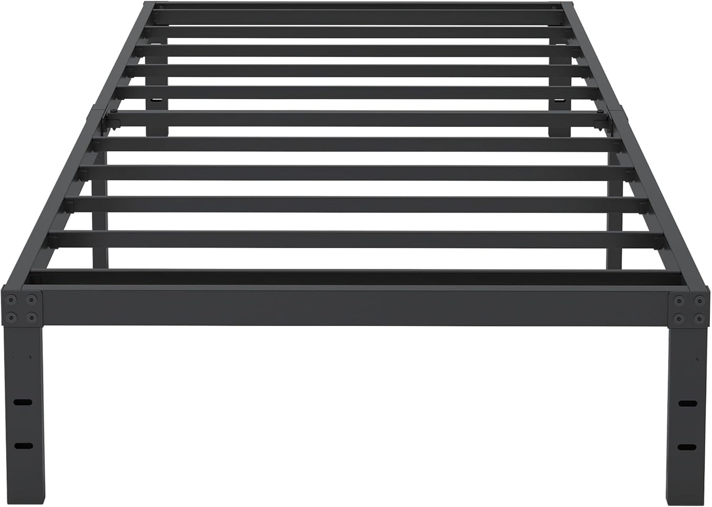 10 Inch Twin Bed Frames, Platform Metal Bed Frame Twin Size Heavy Duty Steel Slat Mattress Foundation, No Box Spring Needed, Easy Assembly, Noise-Free, Black
