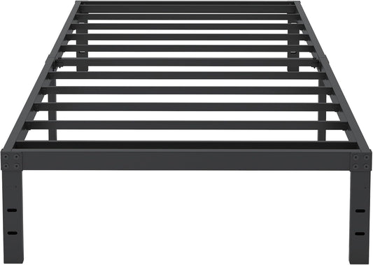 10 Inch Twin Bed Frames, Platform Metal Bed Frame Twin Size Heavy Duty Steel Slat Mattress Foundation, No Box Spring Needed, Easy Assembly, Noise-Free, Black