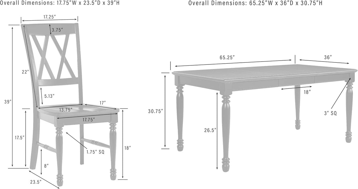 Crosley Furniture Shelby 5-Piece Traditional Dining Table Set for 4, Dinner Tables with Kitchen Chairs, Distressed Teal/Dark Cherry