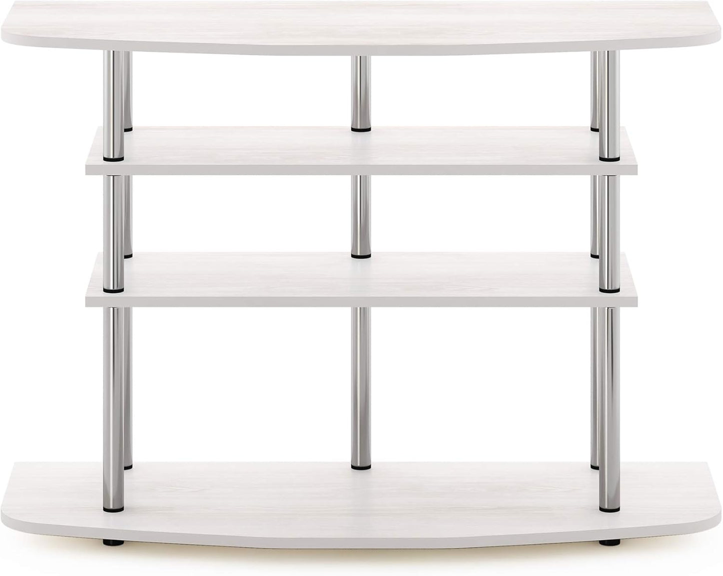 Furinno Frans Turn-N-Tube TV Stand for TV Size up to 43 Inch, 4-Tier, White Oak