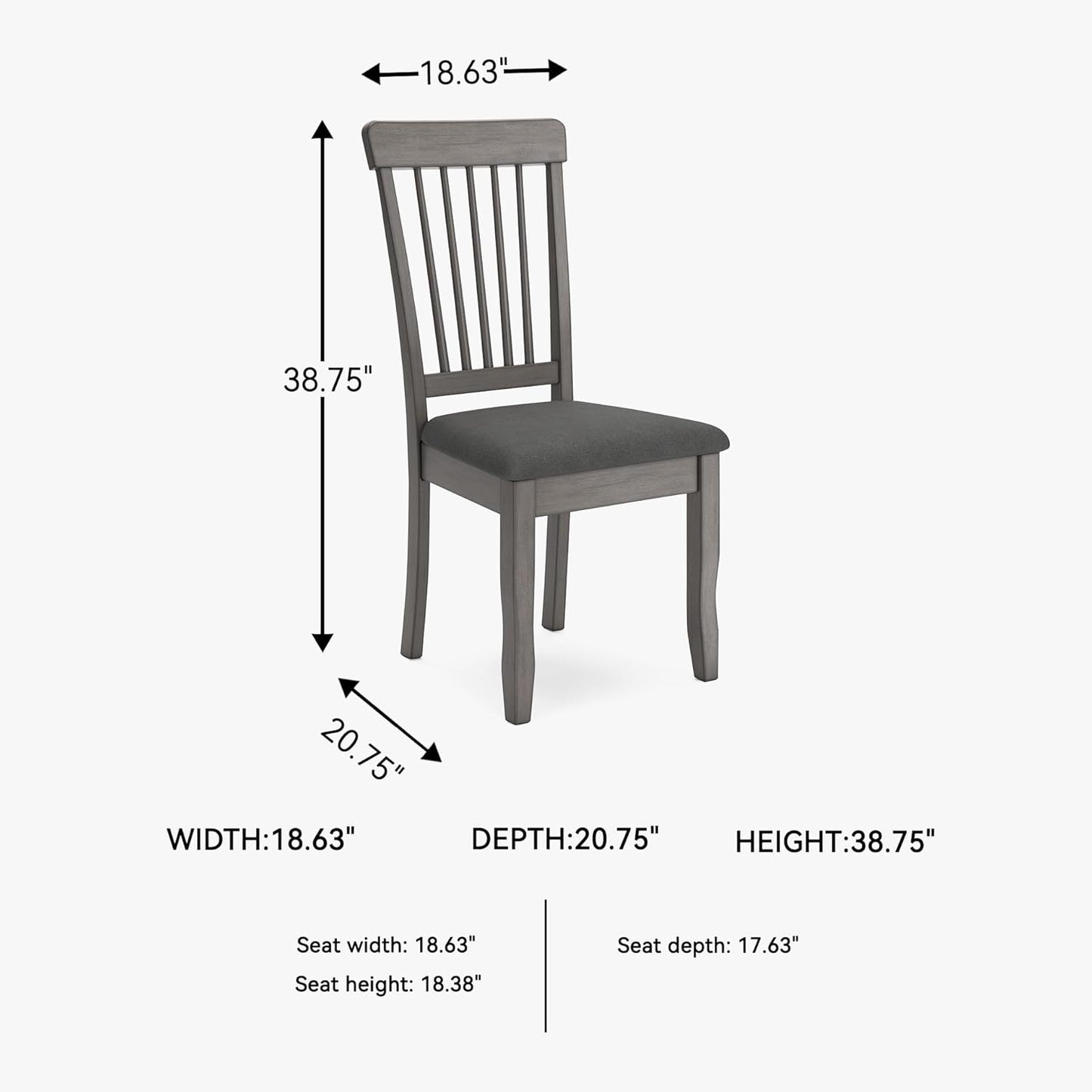 Signature Design by Ashley Shullden Casual Dining Room Side Chair with Spindle Back, 2 Count, Gray