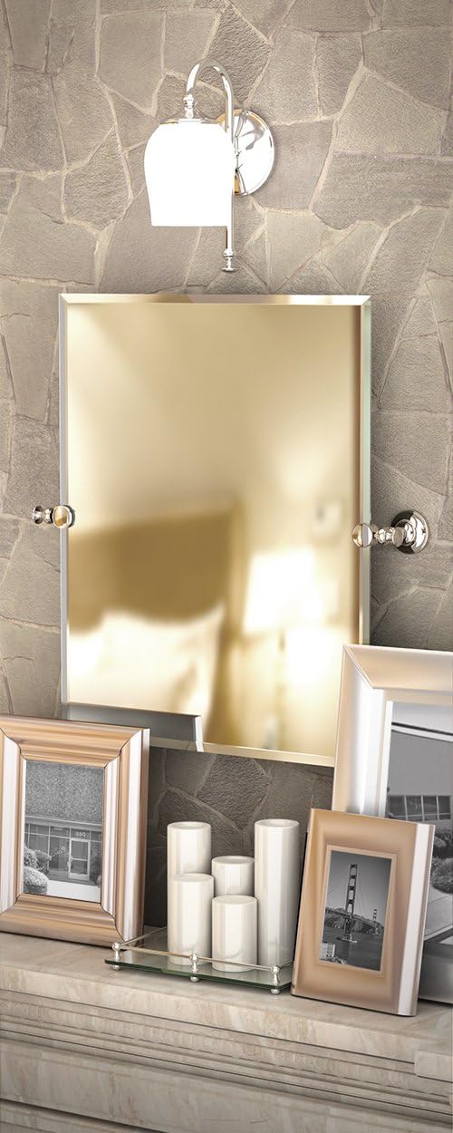 Gatco 4129SM Tavern Small Rectangle Mirror, Polished Nickel