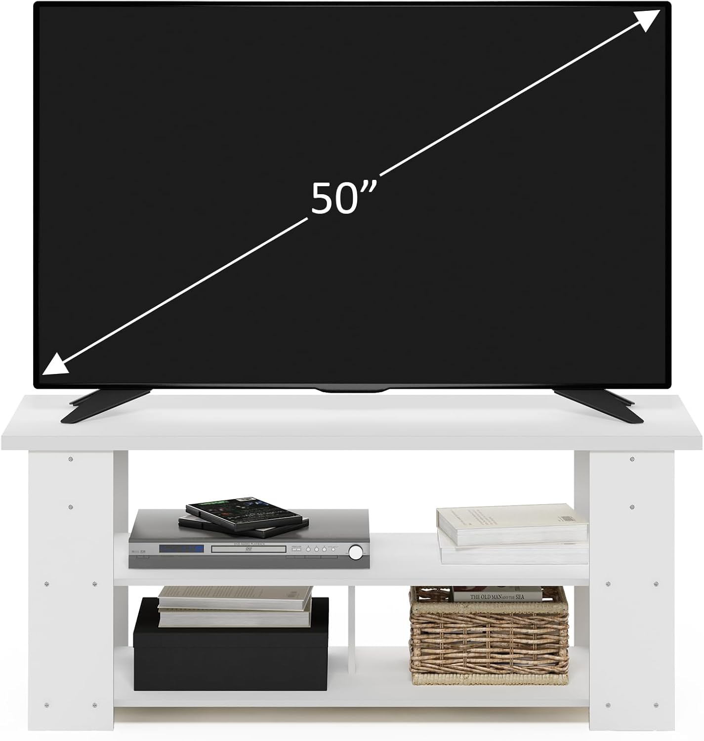 Furinno Jaya TV Stand Up to 55-Inch, White