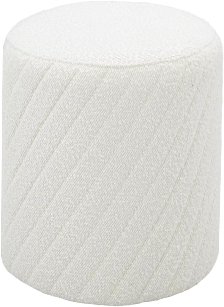 Get Set Style Modern Round Ottoman with Soft Padded Seat, Multifunctional Vanity Chairs for Makeup, Upholstered Footrest Stool Ottoman Foot Stool for Living Room, Bedroom