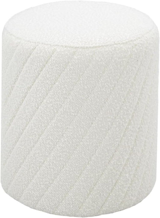 Get Set Style Modern Round Ottoman with Soft Padded Seat, Multifunctional Vanity Chairs for Makeup, Upholstered Footrest Stool Ottoman Foot Stool for Living Room, Bedroom