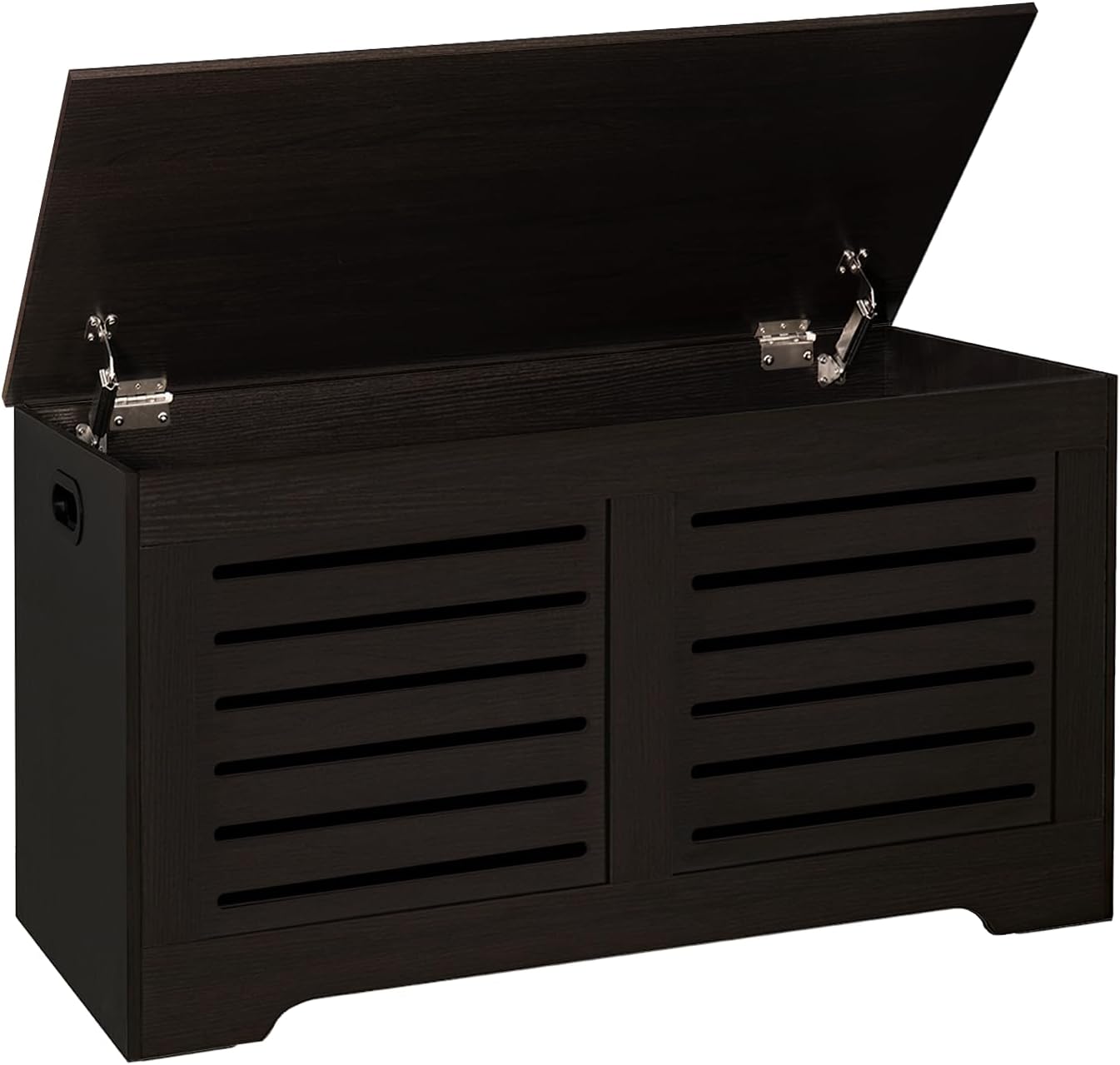 DINZI LVJ Storage Chest, 39.4”Wooden Toy Box with 2 Safety Hinges, Retro Entryway Shoe Storage Bench with Flip-Top, Sturdy Large Storage Trunk for Living Room, Bedroom, Easy Assembly, Espresso