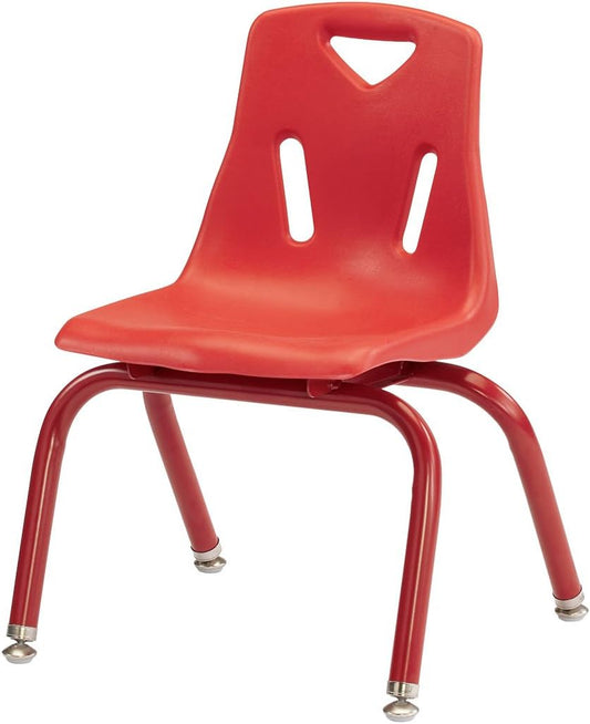 Berries Jonti-Craft 8124JC6008 Stacking Chairs with Powder-Coated Legs, 14" Height, Red, Pack of 6