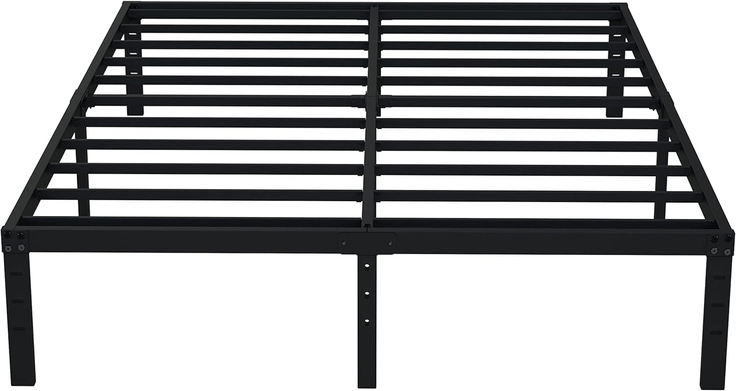 EMODA 14 Inch King Bed Frame No Box Spring Needed, Heavy Duty Metal Platform with Steel Slats, Noise Free, Easy Assembly, Black