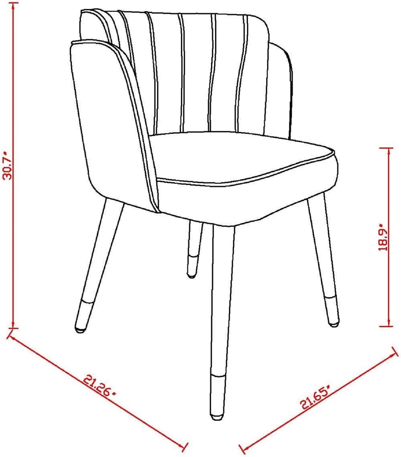 Manhattan Comfort Zephyr Modern Velvet Dining Chair, Solid Wood Frame with Gold-Tipped Splayed Legs, High Density Foam Padding, Vintage Design, Tulip Inspired Accent Furniture, Hunter Green