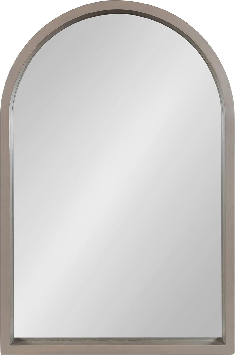 Kate and Laurel Hutton Farmhouse Wood Arched Mirror; 20 x 30; Gray; Decorative Modern Large Arch Mirror with Deep Profile and Graywash Finish for Wall
