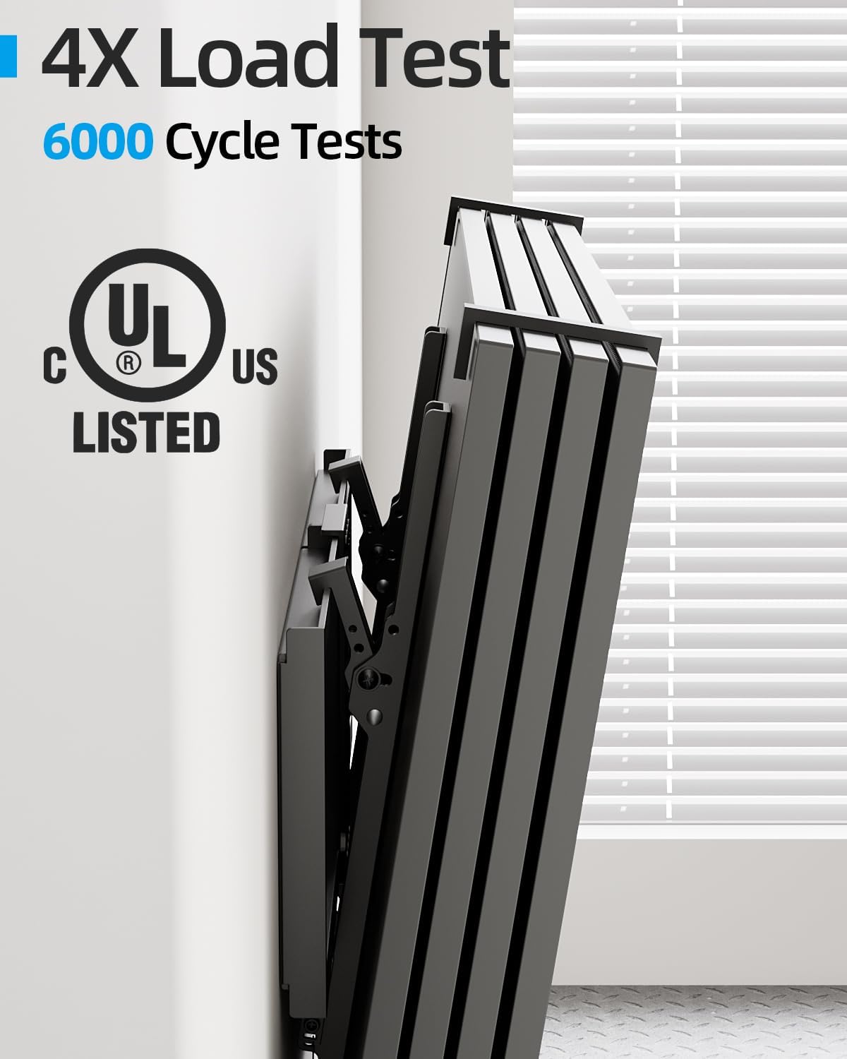 Tilt TV Wall Mount Fits 16-24" Studs, Holds 37-82" TVs up to 132 lbs, Max VESA 600x400mm - by USX STAR