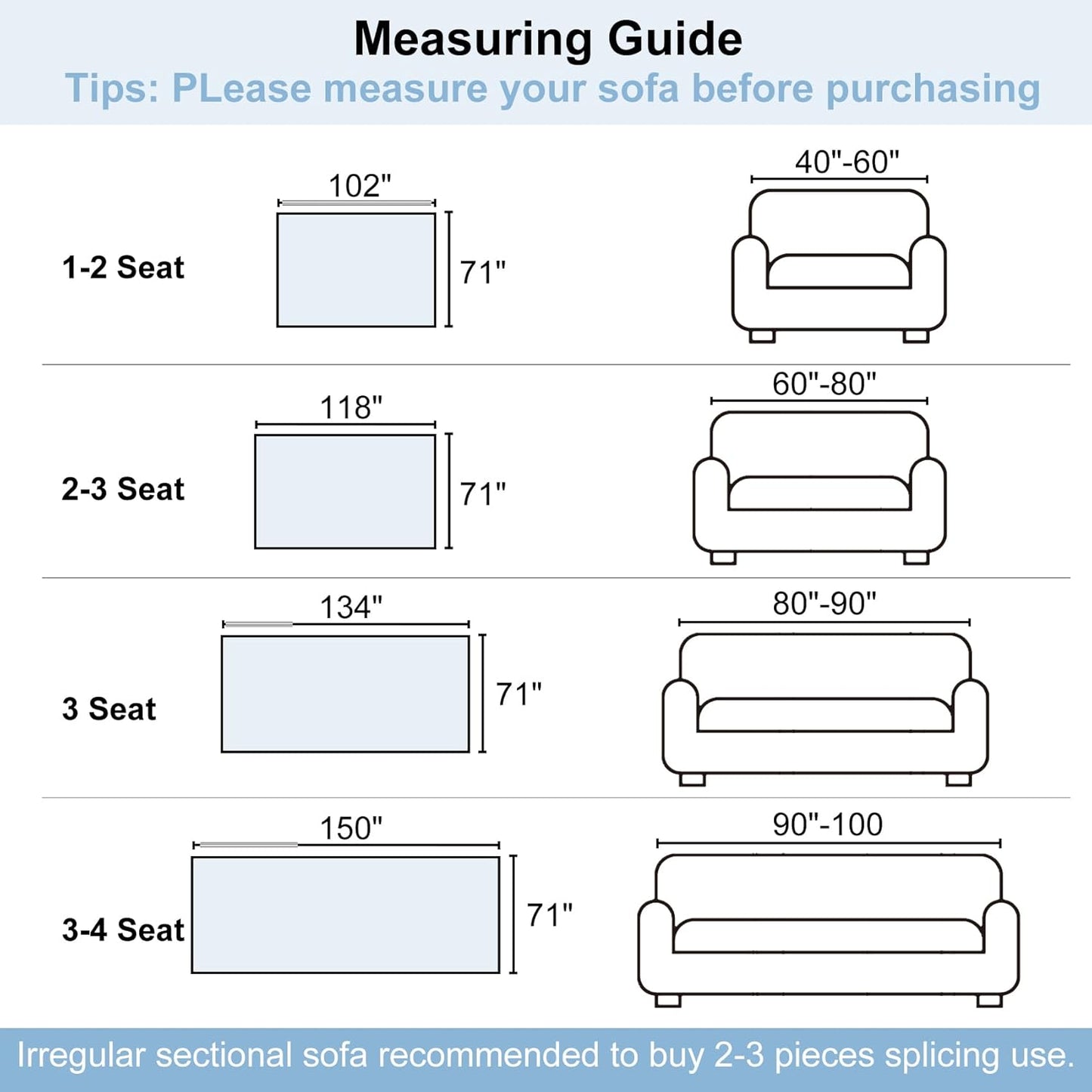Boho Sofa Cover, Couch Covers for 3 Cushion Couch Sofa Pet Friendly, Sofa Cover Washable, Soft Chenille Living Room Couch Covers Slipcover, Pet Furniture Protecto (2# White, 71" x 134")