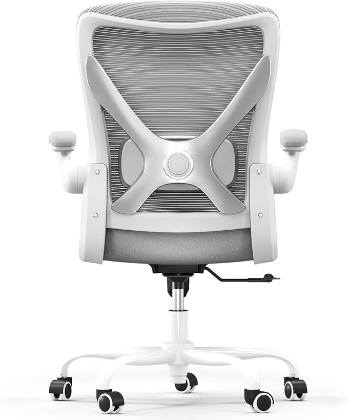 Office Chair Ergonomic Desk Chair Comfy: 330LBS Mesh Computer Chair Ergonomic Gaming Chairs with Wheels Adjustable Lumbar Support and Flip up Armrest-Swivel Executive Chairs Long Hours (Silver)