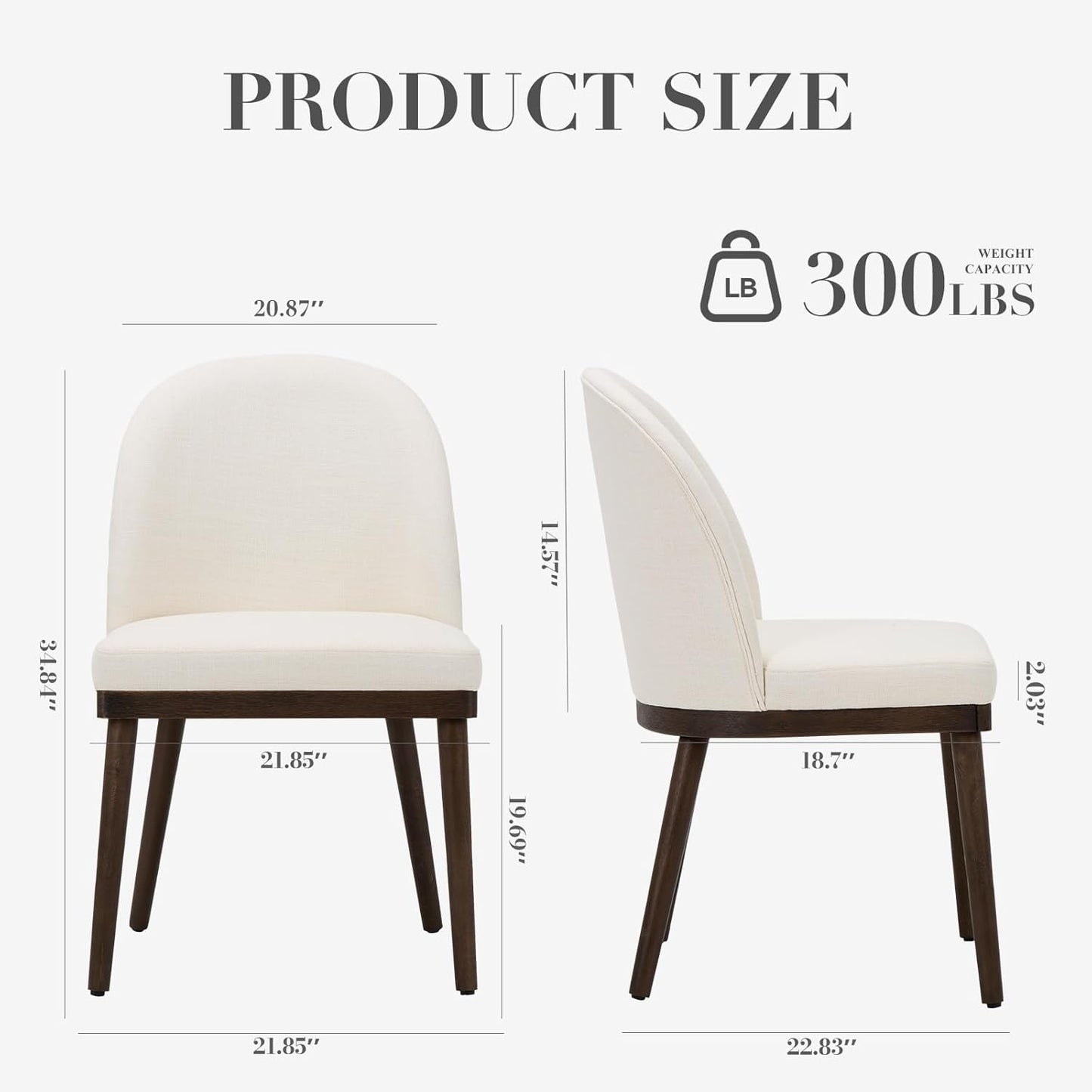 COLAMY Upholstered Dining Chairs Set of 2, Wooden Kitchen Chairs with Open Back, Modern Dining Room Chairs with Wood Frame, Dinner Side Chairs for Dining Room Kitchen Restaurant, Beige