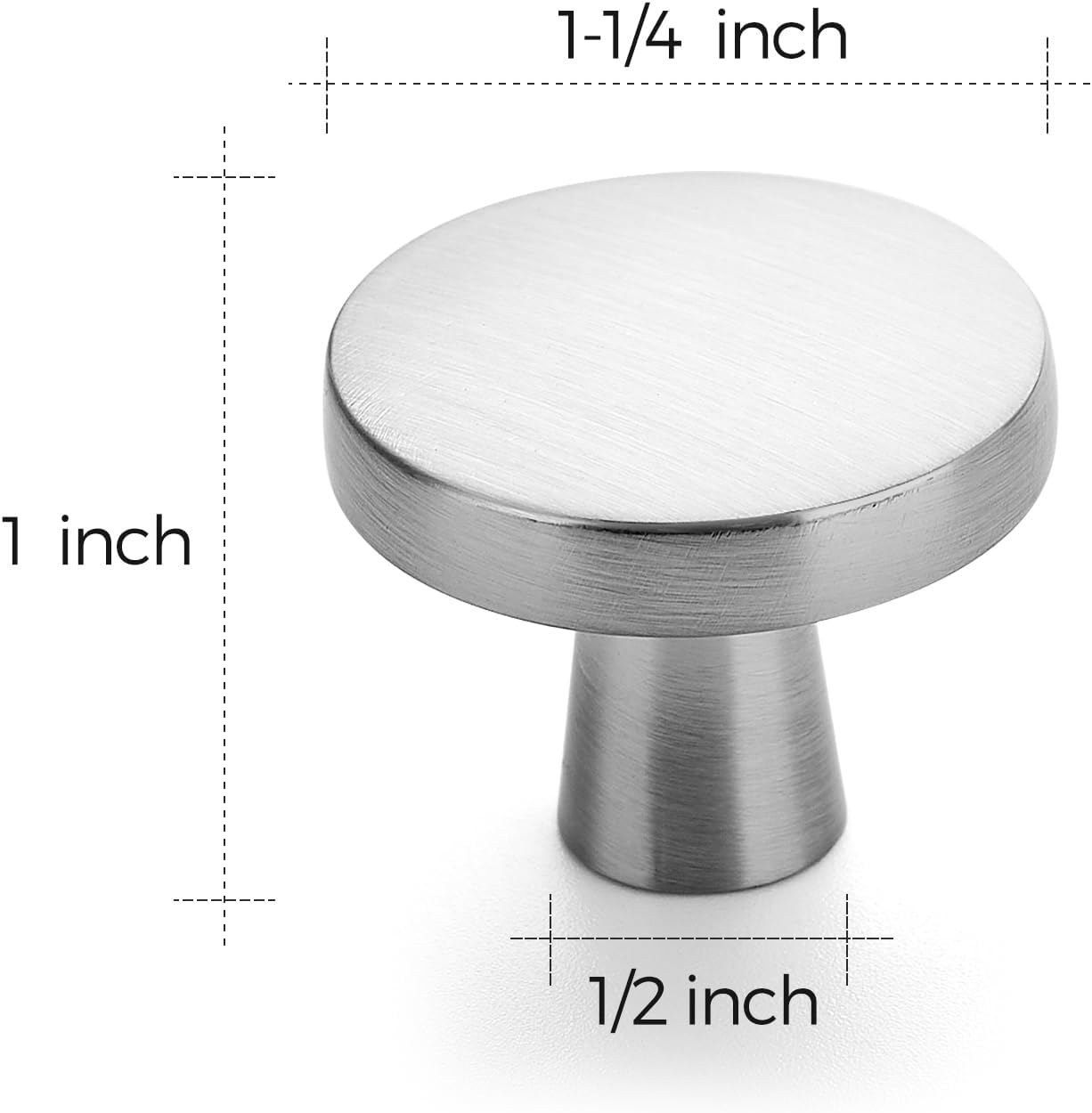 Ravinte 5 Pack Drawer Pulls 1-1/4 Inch Kitchen Cabinet Knobs Brushed Nickel Round Dresser Drawer Knobs Solid Dresser Knobs Drawer Knobs Simple Cabinet Hardware for Cupboard Drawer Pulls