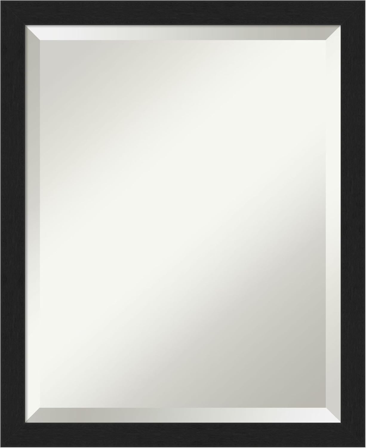 Amanti Art Black Bathroom Mirror for Over Sink, 22x18 Grace Brushed Metallic Black Narrow Rectangle Vanity Mirror, Small Modern Frame, Hangs Horizonally and Vertically, Bathroom Wall Decor