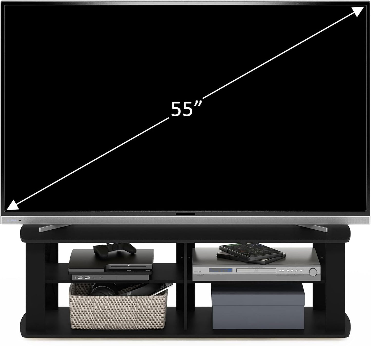 Furinno 11191BK THE Entertainment Center TV Stand, Black
