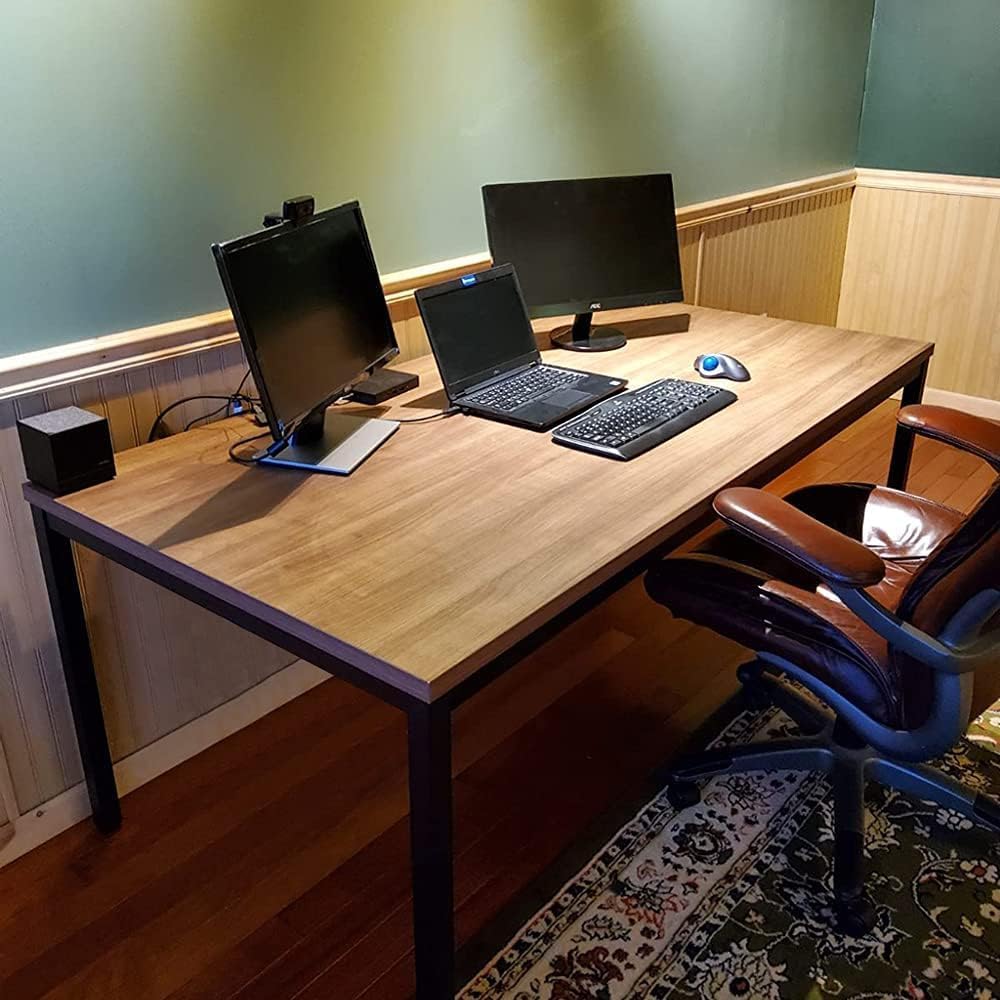 BIBOC Large Computer Desk Modern Simple Style Table 36X72 inches Office Desk Sturdy Writing Workstation Office Desk Writing for Home Office Desk Workstation Wide Metal Sturdy Frame