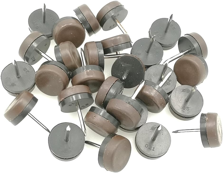 ALIMITOPIA 40pcs Furniture Glide Nail-in Thickened Nylon Chair Glide Slider Furniture Pad Floor Protector for Wooden Furniture Chair Tables Leg Feet(Φ30mm or 1.2";Brown)