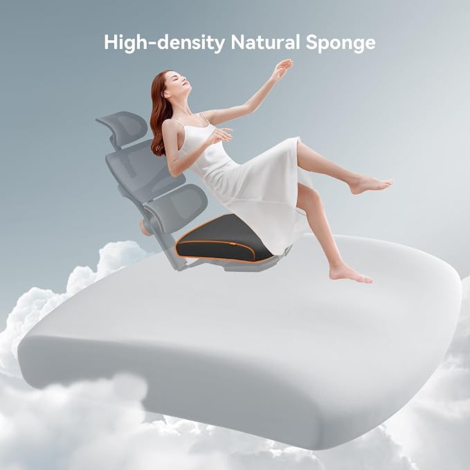 Newtral Office Chair Ergonomic - Home Office Desk Chair, Back Pain Chair with Auto-Following Lumbar Support, 4D Armrest, Seat Depth and Height Adjustable (No Foot Rest + Laptop Tray, Black)