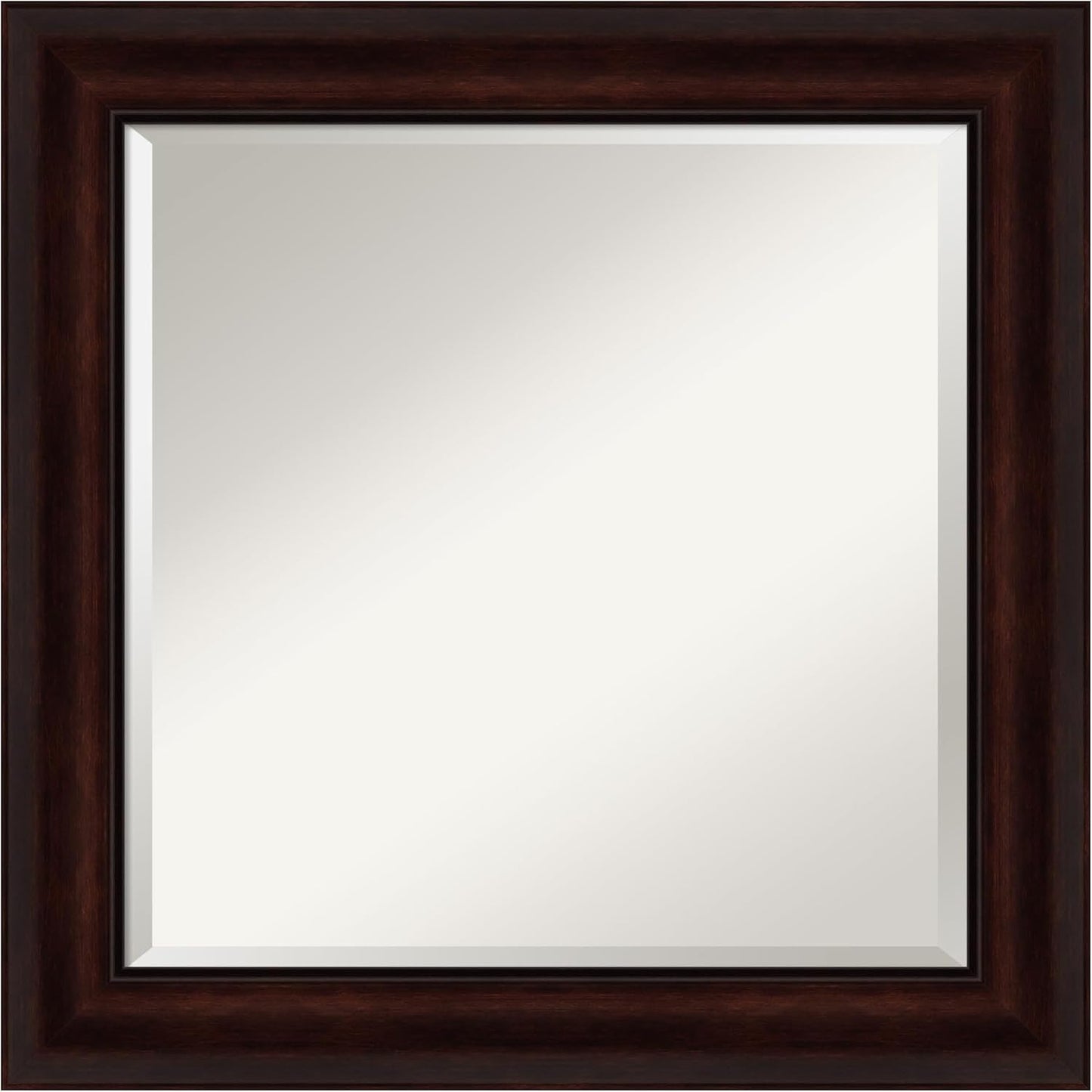 Amanti Art Brown Wall Mirror 25x25 Coffee Bean Brown Square Bathroom Mirror for Wall Decor Living Room, Medium Casual Frame, Hangs Horizonally and Vertically, Bathroom Decor, Beveled Edge from WI, USA