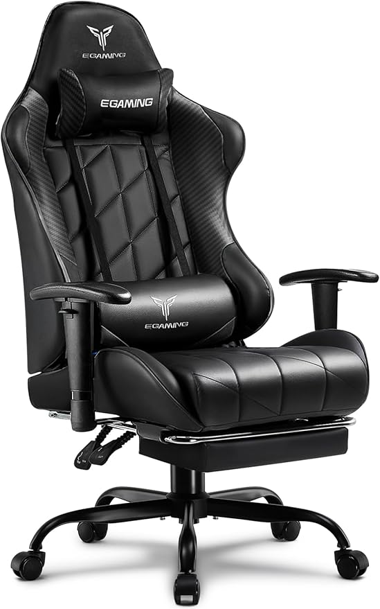 EXRACING Gaming Chair with 3D Adjustable Armrests, Cow Print Design, Ergonomic Office Chair with High Back, Computer Chair with Footrest,Comfy Diamond Stitching Sest, Game Chair for Adults