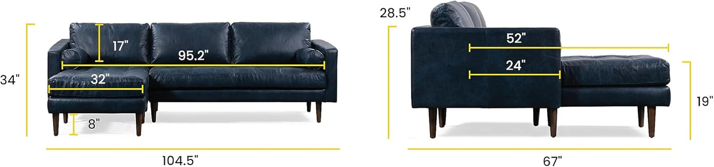 POLY & BARK Napa Furniture, 104.5 inches, Midnight Blue