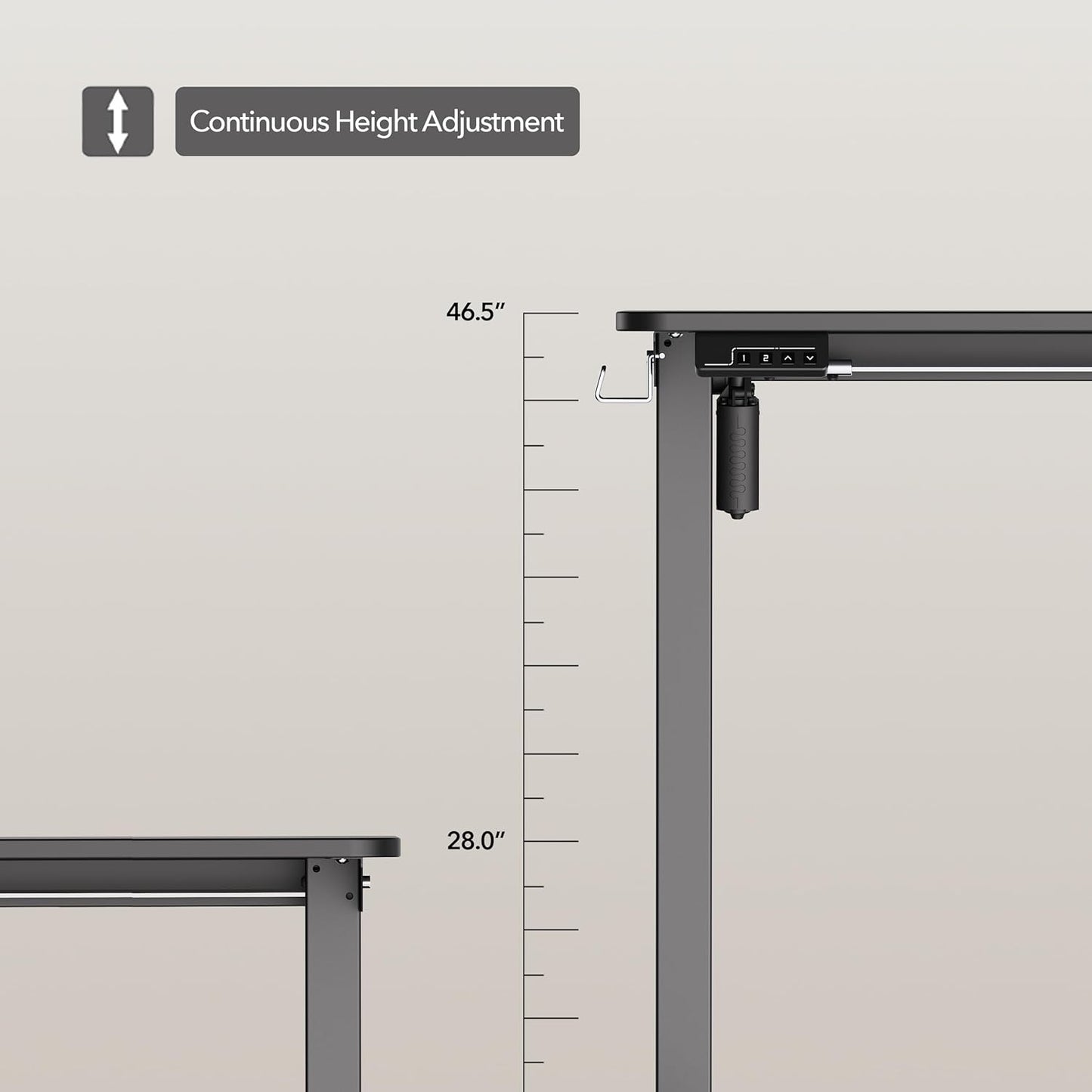 Electric Standing Desk Adjustable Height, 55x24 Inches Sit Stand up Desktop for Home Office, Ergonomic Rising Computer Table with Memory Preset, Black