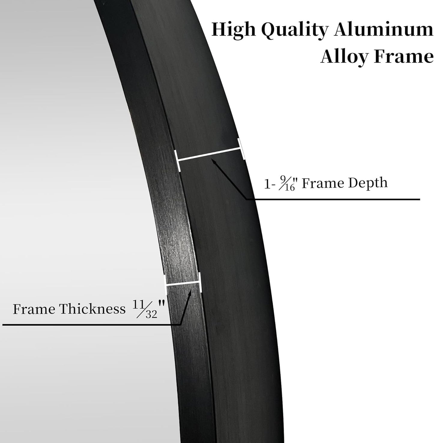 24 inch Round Black Mirror,Brushed Metal Framed Wall Mirror for Bathroom Vanity, Bedroom Decor, Living Room, Entryway