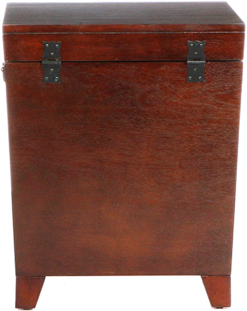 SEI Furniture Pyramid Storage Trunk End Table, Espresso