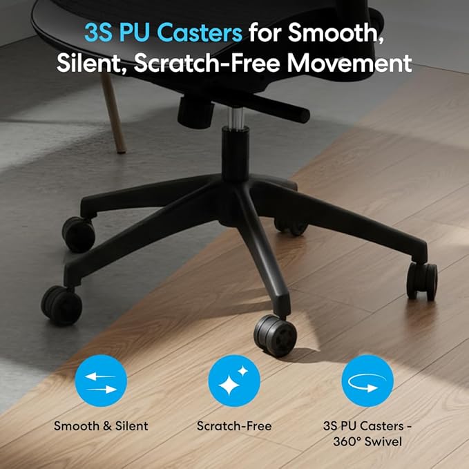 Autonomous ErgoChair Pro Ergonomic Office Chair Foam Black & White Adjustable Lumbar Support, Rolling Swivel - Home Office Desk Chairs with Wheels and Arms - Ergonomic Desk Chair Comfy for Gaming