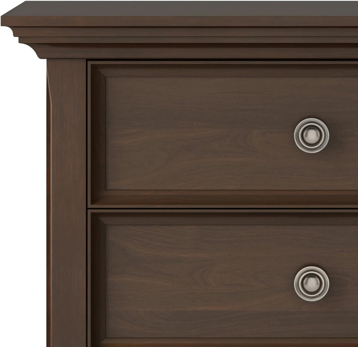 SIMPLIHOME Amherst Solid Wood 24 Inch Wide Traditional Bedside Nightstand Table in Natural Aged Brown, for The Living Room and Bedroom
