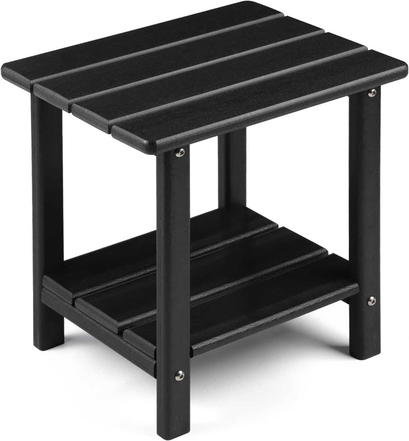 Adirondack Outdoor Side Table, 2-Tier Sturdy Patio End Table Weather Resistant, 16.5" Solid Side Table for Patio, Pool, Porch