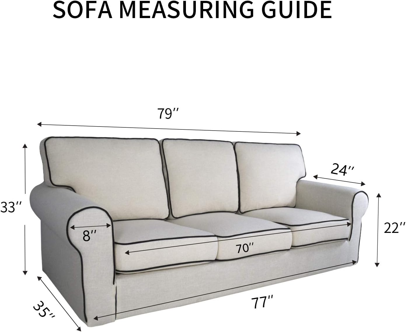 PureFit Reversible Sofa Couch Cover Water Resistant Couch Covers for 3 Cushion, Washable Furniture Cover with Non-Slip Foam and Adjustable Strap for Dogs, Pets (Sofa, Peacock Blue/Ivory)