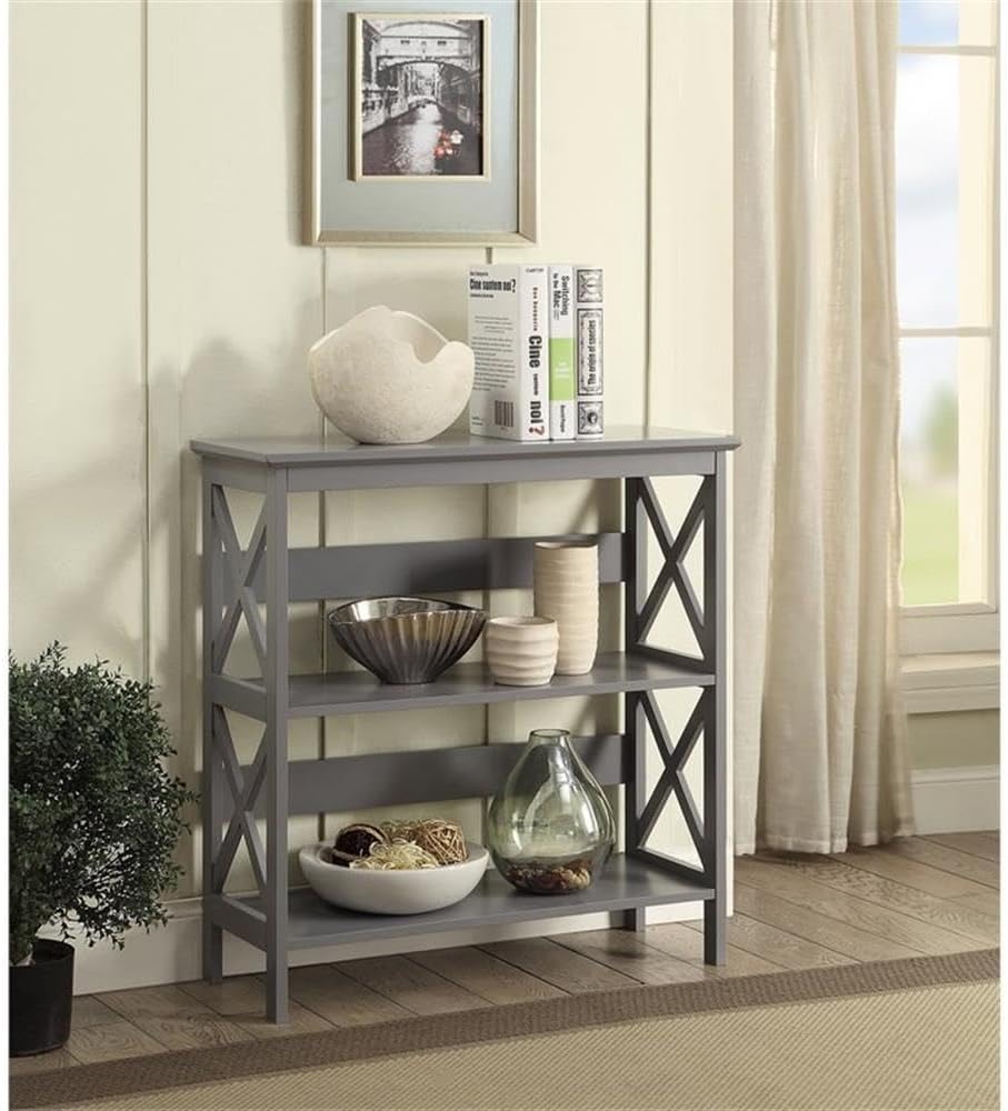 Convenience Concepts Oxford 3 Tier Bookcase, Gray